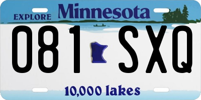 MN license plate 081SXQ