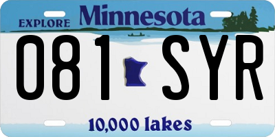 MN license plate 081SYR