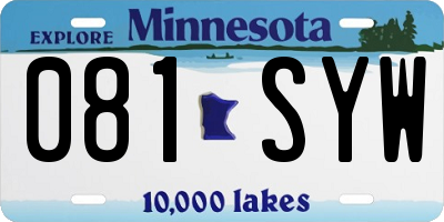 MN license plate 081SYW