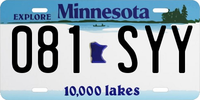 MN license plate 081SYY