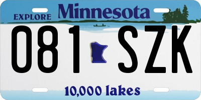 MN license plate 081SZK