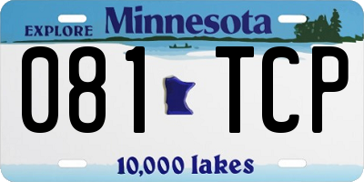 MN license plate 081TCP