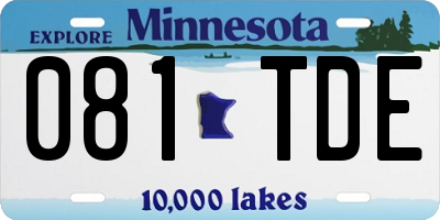 MN license plate 081TDE