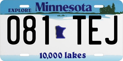 MN license plate 081TEJ