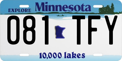 MN license plate 081TFY