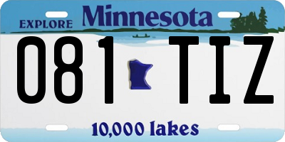 MN license plate 081TIZ