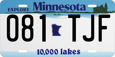 MN license plate 081TJF