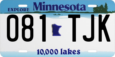 MN license plate 081TJK