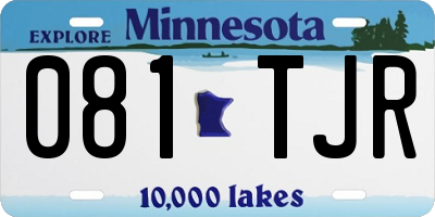 MN license plate 081TJR