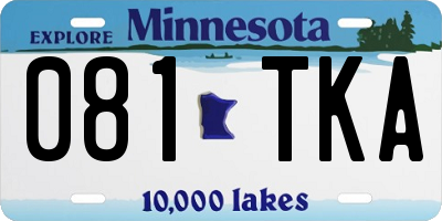 MN license plate 081TKA