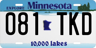MN license plate 081TKD