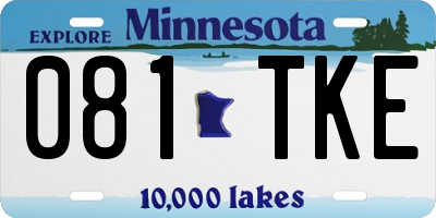 MN license plate 081TKE
