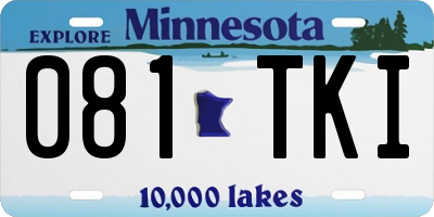 MN license plate 081TKI
