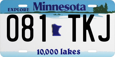 MN license plate 081TKJ