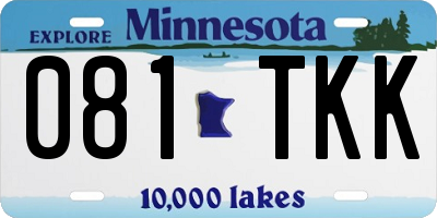 MN license plate 081TKK