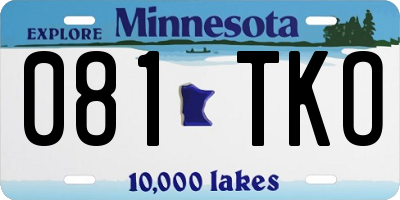 MN license plate 081TKO