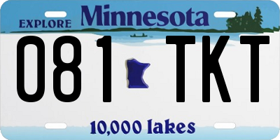 MN license plate 081TKT