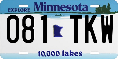 MN license plate 081TKW