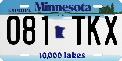 MN license plate 081TKX