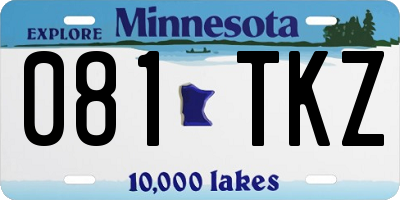 MN license plate 081TKZ