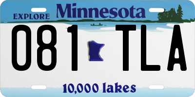 MN license plate 081TLA