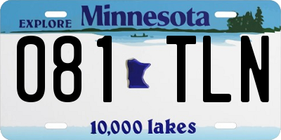 MN license plate 081TLN
