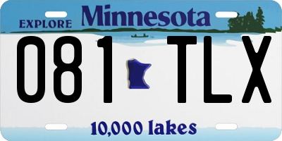 MN license plate 081TLX