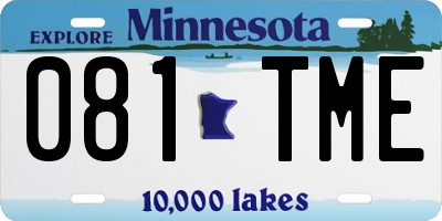 MN license plate 081TME