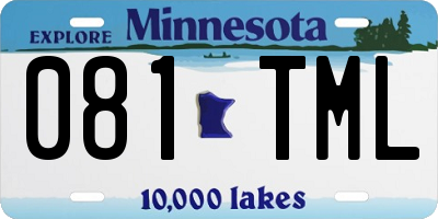 MN license plate 081TML