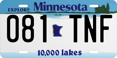 MN license plate 081TNF