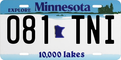 MN license plate 081TNI