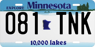 MN license plate 081TNK