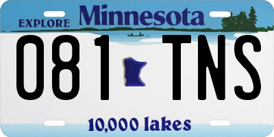 MN license plate 081TNS