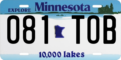 MN license plate 081TOB
