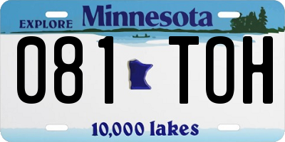 MN license plate 081TOH