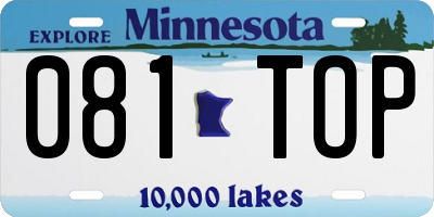 MN license plate 081TOP
