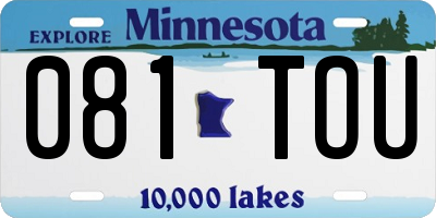 MN license plate 081TOU