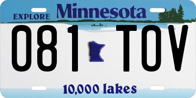 MN license plate 081TOV