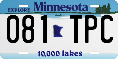 MN license plate 081TPC