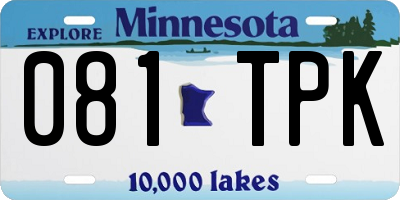 MN license plate 081TPK