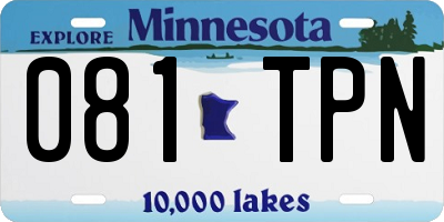 MN license plate 081TPN