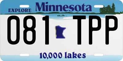 MN license plate 081TPP
