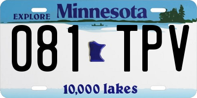 MN license plate 081TPV