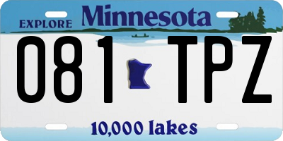 MN license plate 081TPZ
