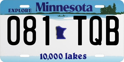 MN license plate 081TQB