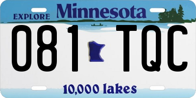 MN license plate 081TQC