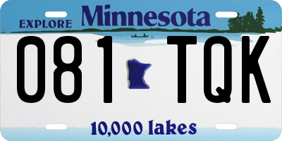 MN license plate 081TQK