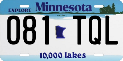 MN license plate 081TQL
