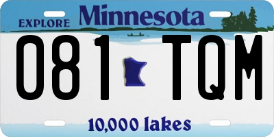 MN license plate 081TQM