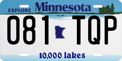 MN license plate 081TQP
